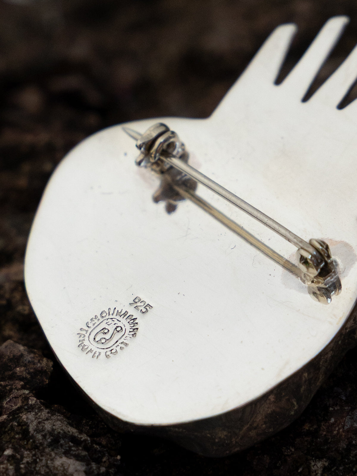 Sol ShimSham Pin in Sterling Silver & Pyrite