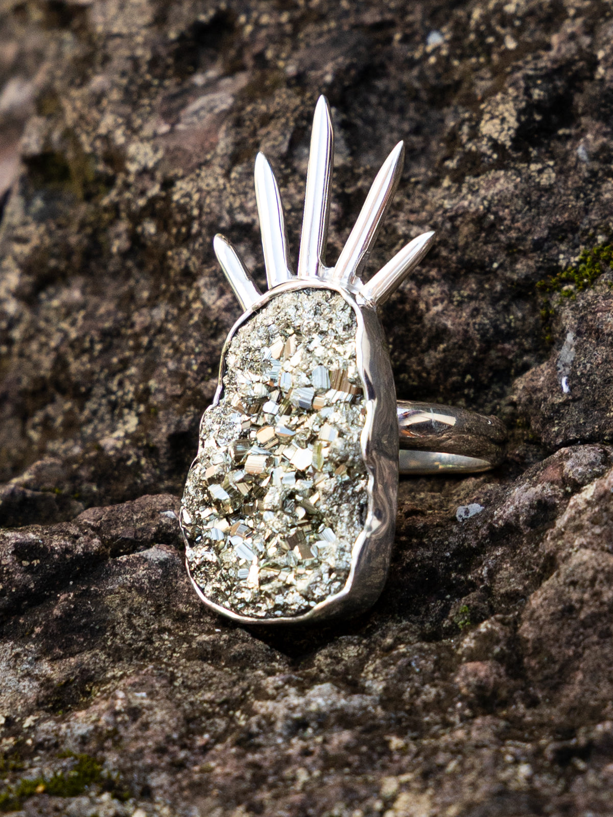 Sol Pyrite Ring in Sterling Silver