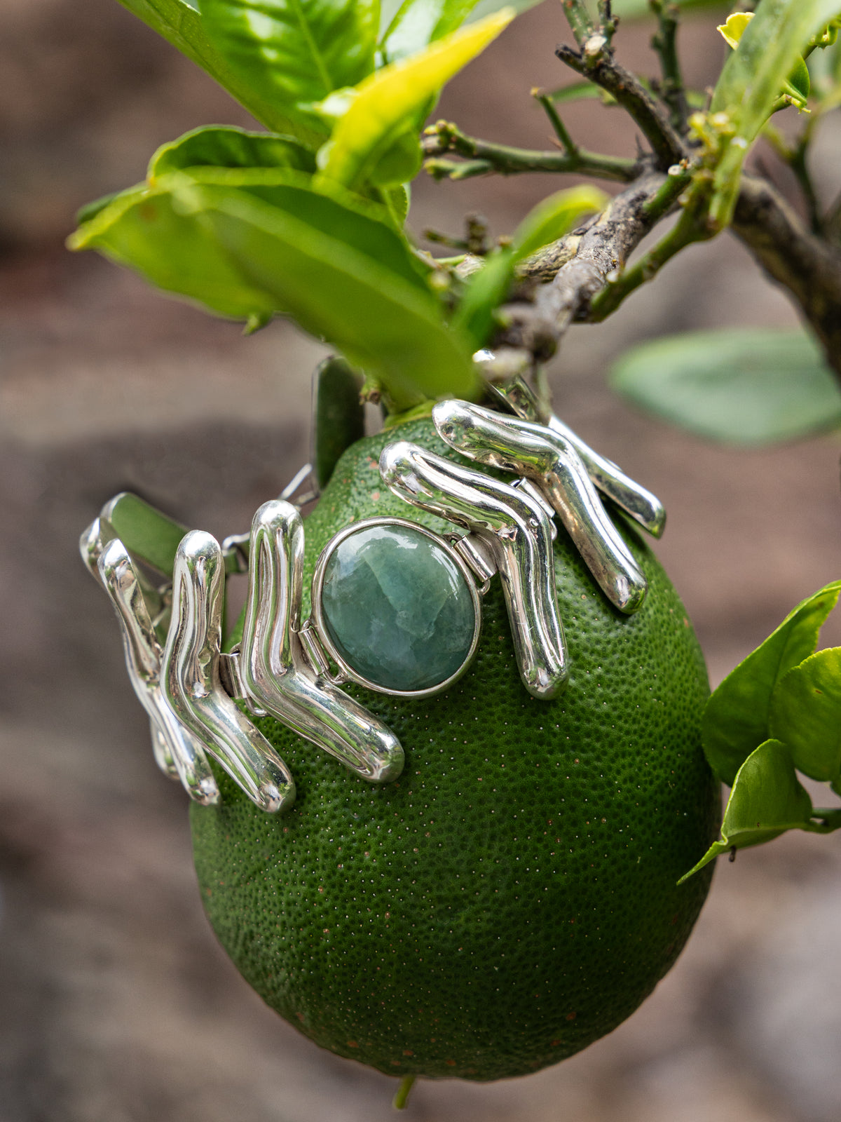 Lengua Center Stone Bracelet in Sterling Silver