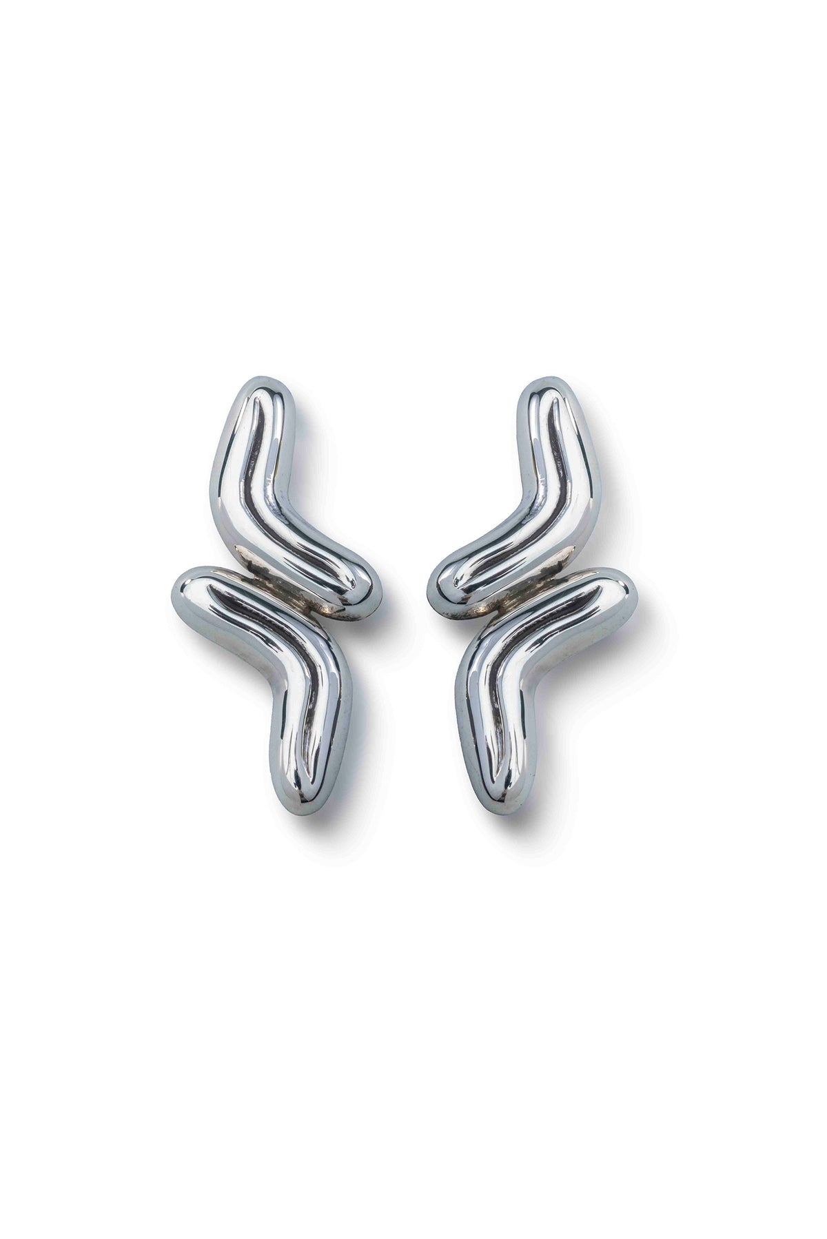 Lengua Drop Earrings in sterling silver, front view — handmade in Taxco, Mexico