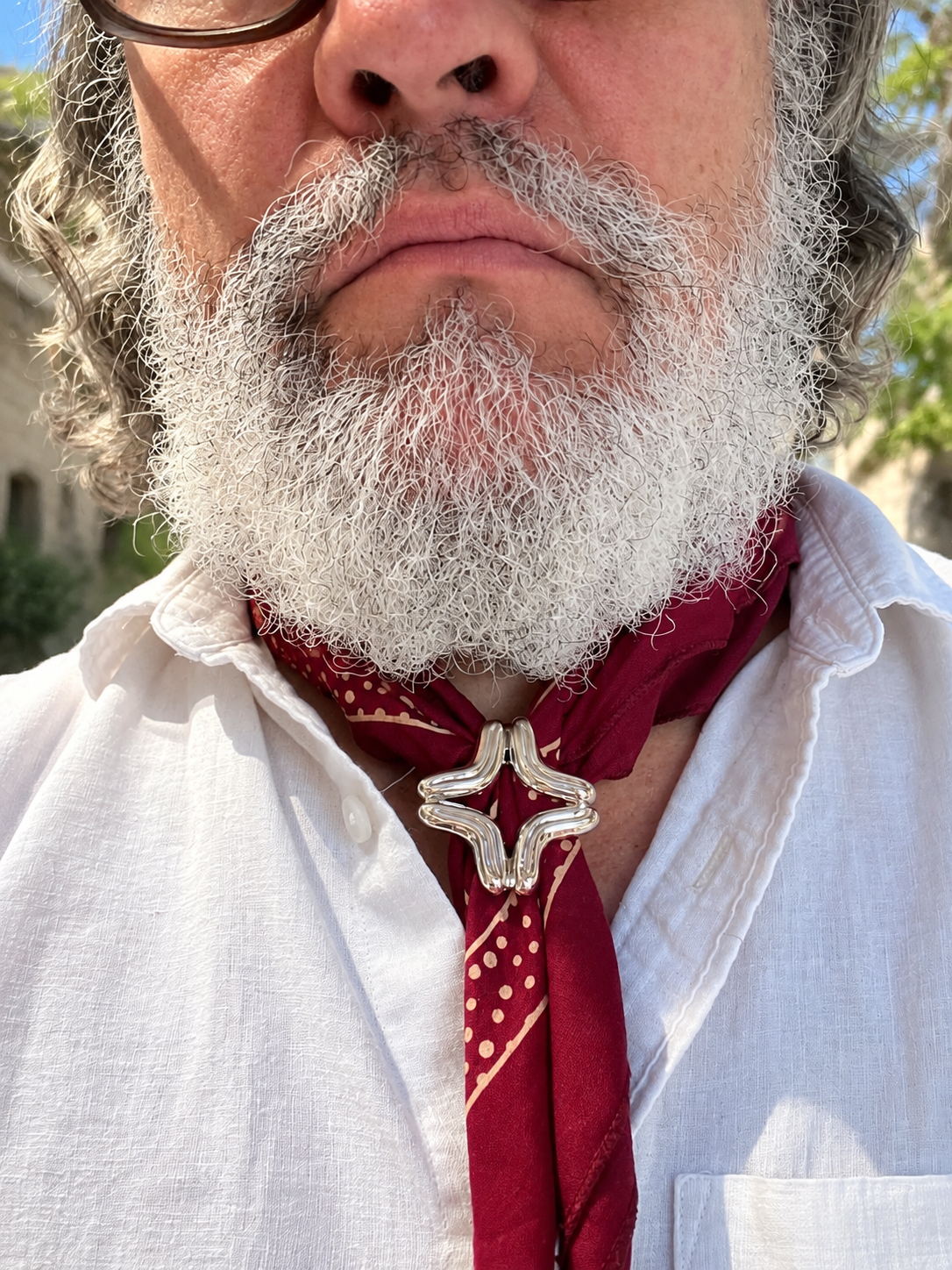 Lengua Cruz Scarf Ring in Sterling Silver